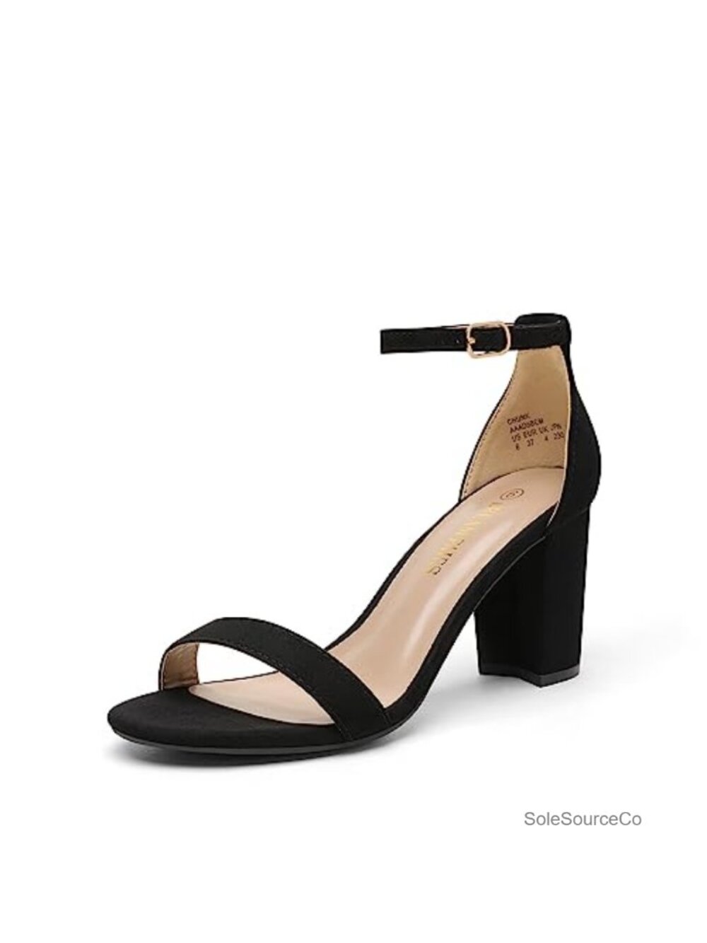 Block Heel Sandals Faux Suede Ankle Strap Cushioned
